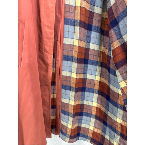 Vintage Junior Gallery Women Brown Cotton Blend Button Front Trench Coat Size 11 - Picture 4 of 12